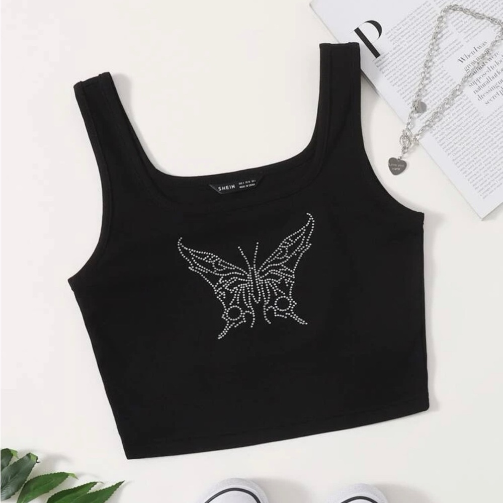 Rhinestone Crop Top